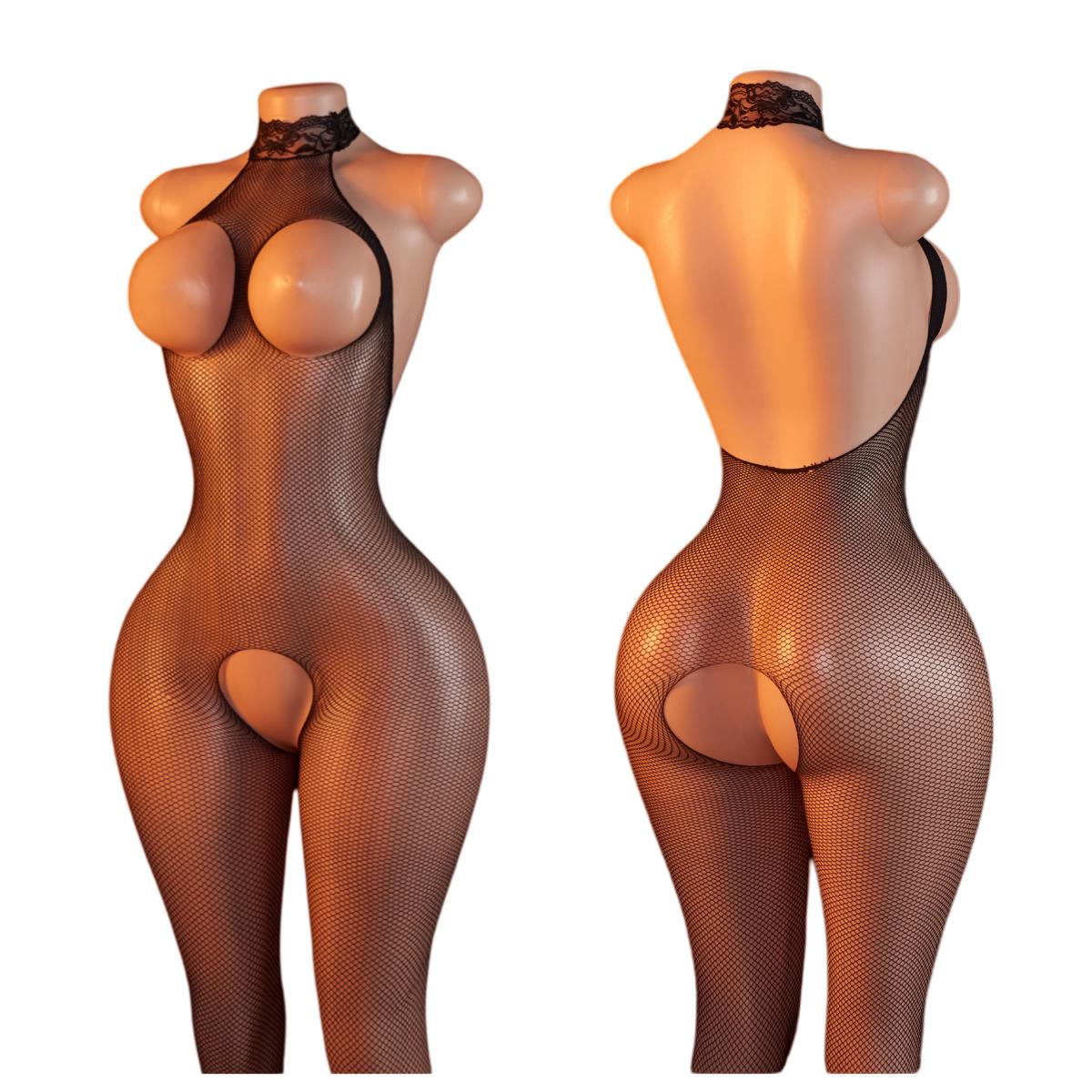 Bodystocking Fishnet - Transparente Bodysuits ohne Schrittöffnung für Sex,