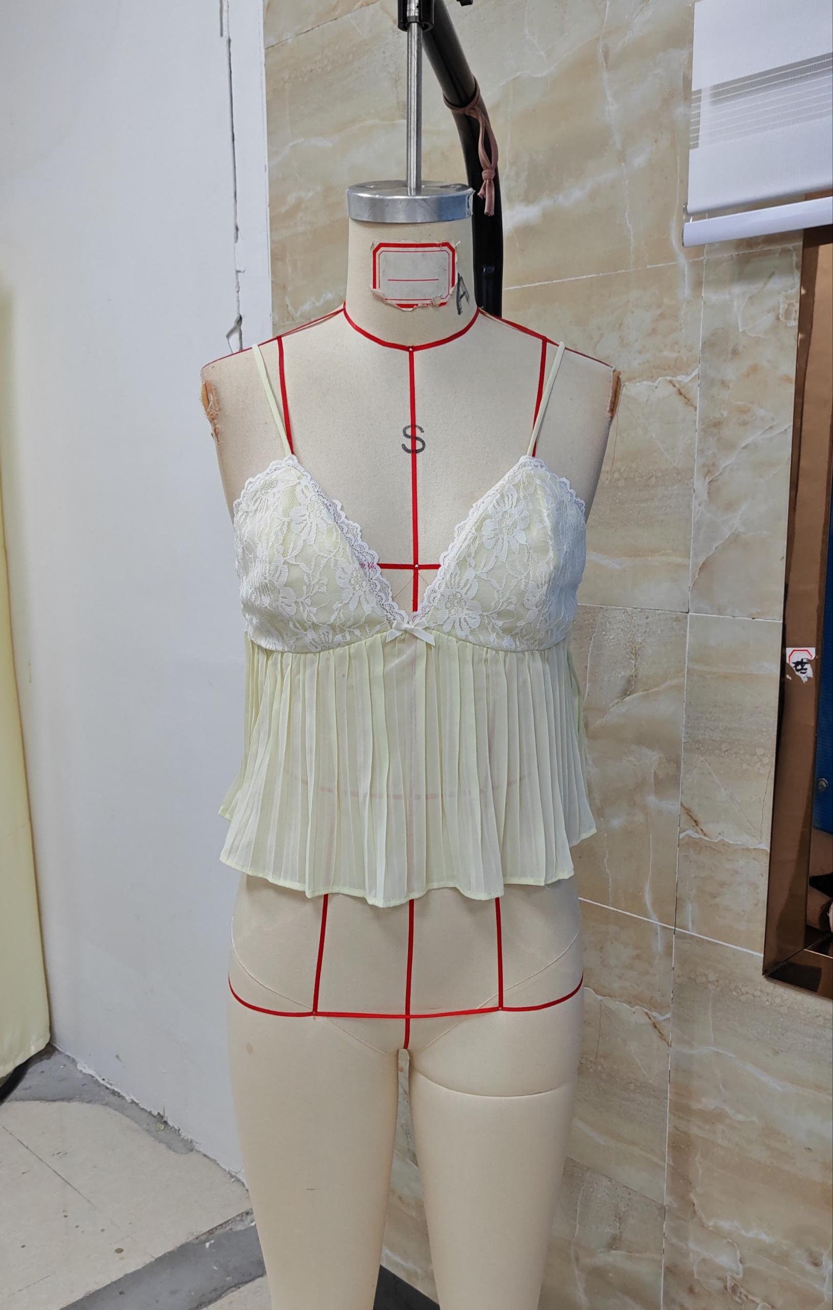Cami Top Lace - Spitzen-Unterhemd für Damen, ärmellos, Spaghettiträger, gepunktet,
