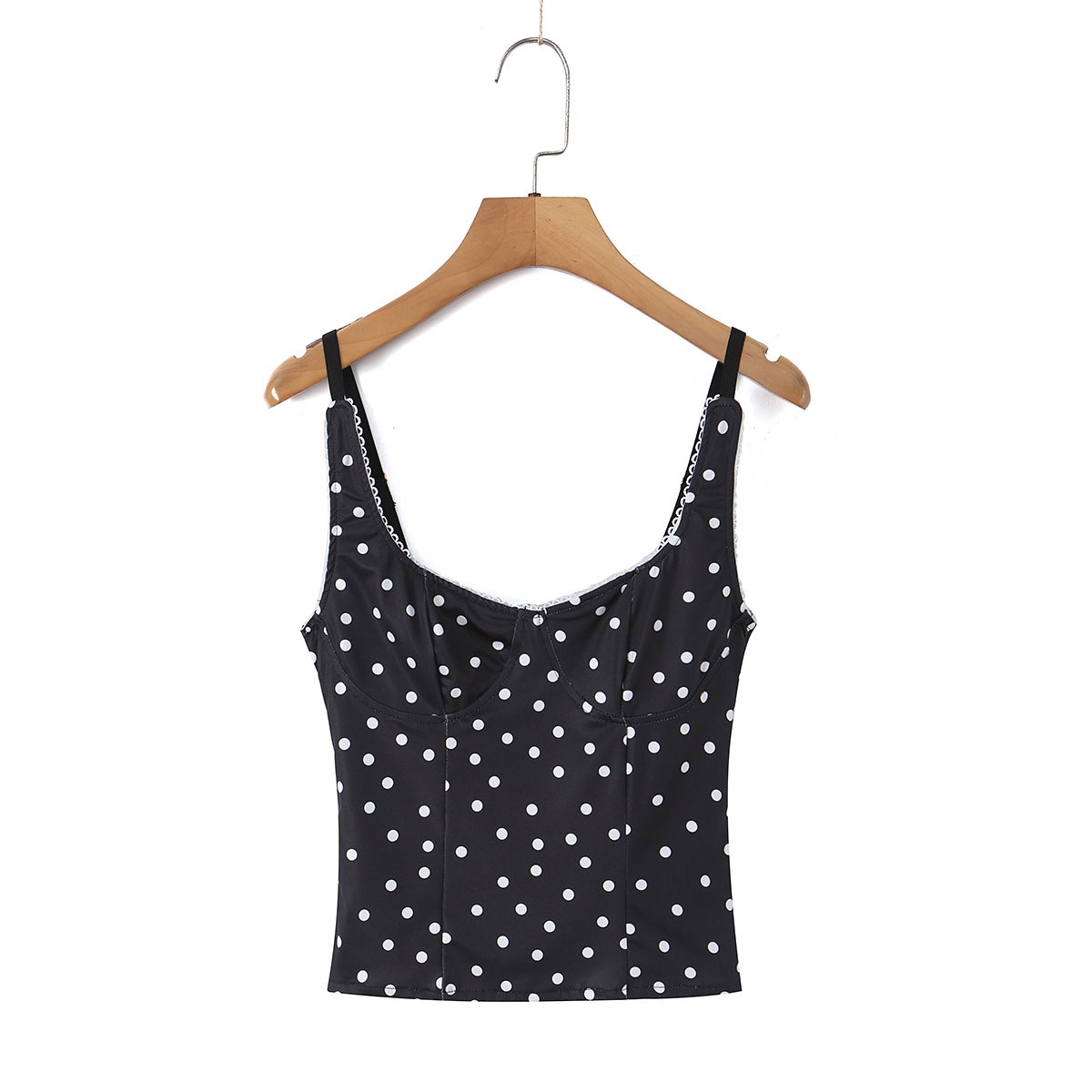 Schwarzes Polka-Dot Korsett-Ca – Cami Top Lace Bewertung und Preis