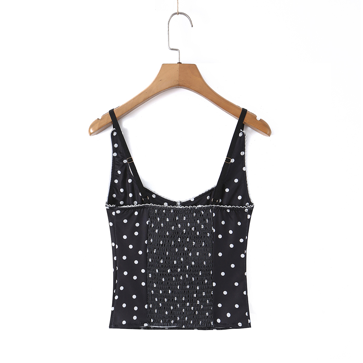 Schwarzes Polka-Dot Korsett-Ca – Cami Top Lace Bewertung und Preis